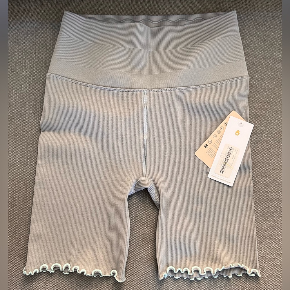 Spiritual Gangster Women's Activewear Shorts Ribbed Pink Flesh Size XS/S NWT
